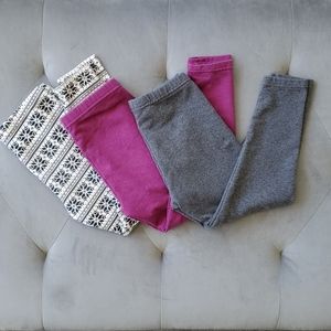 Girls Leggings 3 pack, Pink, Gray, Black/White